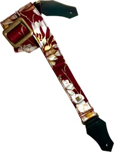 COURROIE GUITARE GET'M GET'M METAL ROSE BURGUNDY - Picture 1 of 2