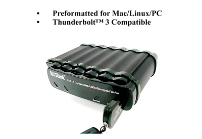 USB-C 256-bit AES USB-Powered USB 3.1 Gen 2/ eSATA Hardware Encrypted SSD  4TB - Image 1 of 4