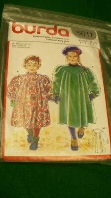 Burda childs sewing pattern jacket coat No. 5611 size 3-7 english french german - Image 1 of 2