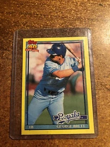 1991 Topps Baseball Box Bottom # B George Brett - Picture 1 of 4
