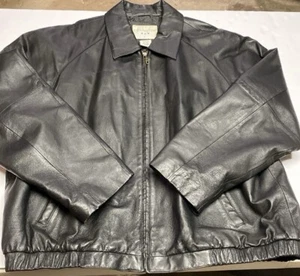 100% Genuine Leather Mens Jacket Black XXL Zipup Coat Biker Motorcycle Bikercore - Picture 1 of 13