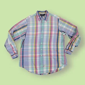 Ralph Lauren Herren 2XL Langarm Button Down Hemd blau rosa grün kariert - Bild 1 von 5