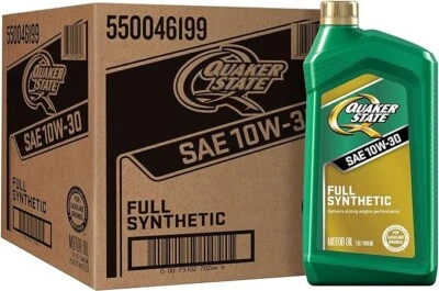 Aceite de motor Quaker State Gen 3 totalmente sintético Dexos 10W-30 (1 cuarto de galón, caja de 6) Foto 1 de 4