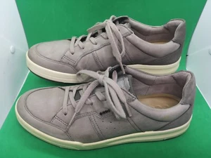 Ecco Leather Casual Sneakers C644 459 Shoes Men's Sz 10-10.5 EU 44 Gray Suede - Picture 1 of 11