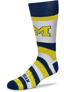 Michigan Wolverines Pro Stripe Soft Fuzzy Crew Socks - Picture 1 of 1