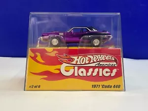 HOT WHEELS 1/43 SCALE AMERICAN CLASSICS PURPLE 1971 'CUDA 440 VERY NICE !! #3276 - Picture 1 of 8