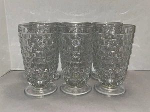 Vasos de agua de té helado con patas cubistas Whitehall Fostoria años 50 6 piezas de colección - Imagen 1 de 9
