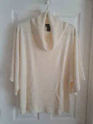 Nuevo suéter Lane Bryant para mujer manga eide capucha cuello. Crema US 18/20 Foto 1 de 4