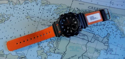 CASIO G-Shock Large 50mm 20 Bar Men's Watch  Black + Orange Band GA-900C MINTY!! - Image 1 of 4