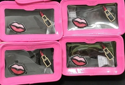 LOTES 4 VICTORIAS SECRET BOLSA DE COSMÉTICOS ESTUCHE DE MAQUILLAJE ROSA 100% AUTÉNTICO NUEVO CON ETIQUETAS VENTA Foto 1 de 4