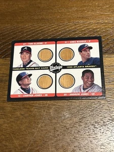 2002 Upper Deck Vintage Timeless Teams GU Bat Card Atlanta Braves - Picture 1 of 2