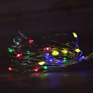 20 RGB Multi-Color LED Fairy String Light Weatherproof Wire Timer 6ft Battery - Picture 1 of 2