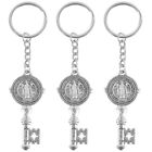 3Pcs Medal Key Shaped Pendant Keychain Delicate Bag Charm Pendant Metal Keyring