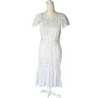 Calvin Klein White Hi Low Maxi Dress Size 2 Women’s Lace  Garden Tea Party
