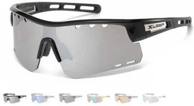 X-Loop Semi-Rimless Shield Oversized Sunglasses Vented Lens Ski Biking Golf Hunt - Image 1 of 4