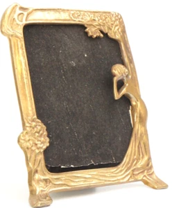 Solid Brass Art Nouveau Style Picture Frame With Woman Photo Frame - Picture 1 of 8