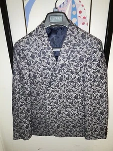 Ralph Lauren Big Boys Classic-Fit Stretch Gray/Blue Camouflage Sport Coat 14R - Picture 1 of 14