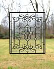 Stunning Handcrafted All Clear stained glass Beveled window panel, 24" x 28"