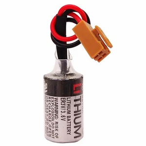 1200mAh Toshiba ER3V 3.6v Battery for PLC CPU Module with Brown Plug - Picture 1 of 5