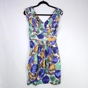 BCBG Maxazria 100% Seide Kleid Gr.2 kurz fallend Plissee Blumen elegant - Bild 1 von 13