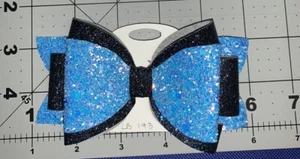 Dark And Light Blue Handmade Faux Leather Hair Clip - Picture 1 of 2