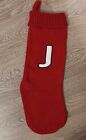 Knitted, Lined Christmas Stocking With White Felt Letter  'J' 60Cm Perfect Cond'
