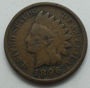 1896 Indian Head Cent Penny US Coin #89 - Picture 1 of 2