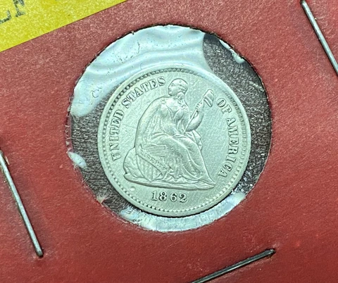 1862 U.S Early silver Half Dime**** High Grade A.U Cover