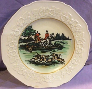 Fox Hunt Hunting Luncheon Plate Crown Ducal China by Tatler - Picture 1 of 2