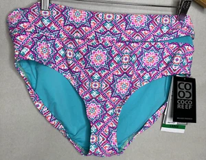 Coco Reef Bikini Bottom Swim Suit Lift Enhance Pink Purple Contour Shaper Large - Picture 1 of 13