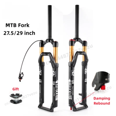 Mountain Bike Fork Front Suspension Air Fork MTB Bicycle Air Fork Straight  - Image 1 of 4