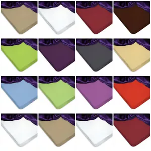 Spannbettlaken Betttuch Bettlacken Jersey 7 Größen 26 Farben Öko-Tex Kostenlos - Bild 1 von 27