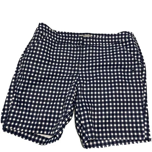 Callaway Women's 8 BERMUDA Shorts STRETCH Golf Tennis pickle ball Blue Plaid Zip - Picture 1 of 7