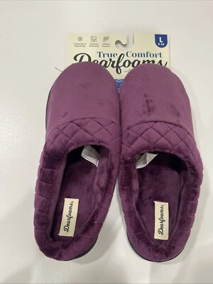 Dearfoams Women's Darcy Velour Clog Aubergine L - Image 1 of 3