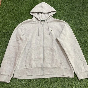 Lacoste Men’s XL Gray Classic Fit Kangaroo Pocket Fleece Full Zip Jacket Hoodie - Picture 1 of 20