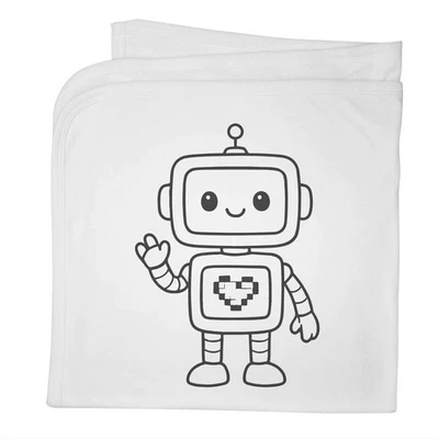 Manta/chal bebé algodón 'Love Heart Robot' (BY00045377) Foto 1 de 2