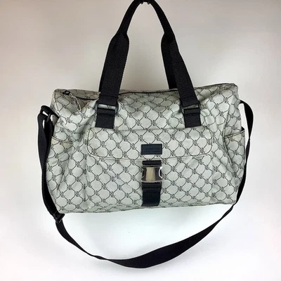 RALPH LAUREN Signature Logo Travel Duffle Weekend CarryOn Bag Black/Gray 16x14x8 - Image 1 of 4