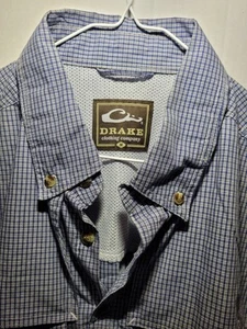 Drake Waterfowl Vented Fishing Shirt Plaid Short Sleeve Camping Mens Sz Medium - Picture 1 of 7