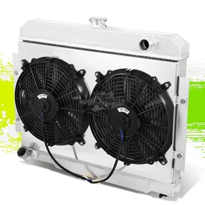 Radiador de corrida de alumínio 3 fileiras cobertura de ventilador 12V para Jeep Cherokee Commando 72-86 - Imagem 1 de 4