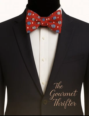 Daniel Cremieux 100% Seda Pajarita Rojo Globos Aire Caliente Ajustable Nuevo con Etiquetas $39 Foto 1 de 4