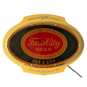 Vintage 1981 Falls City Beer Lighted Sign Oval Wall Bar Decor Pick A City - Picture 1 of 21