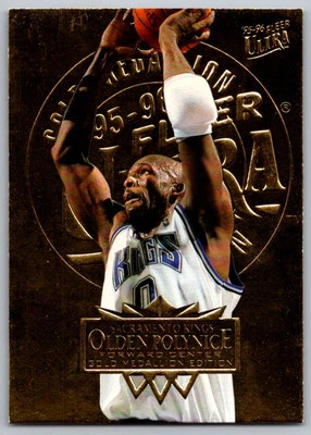 1995-96 Ultra Gold Medallion Olden Polynice Sacramento Kings #157 - Image 1 of 2