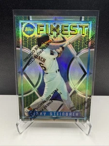 Topps Finest Refractor 1995 con cáscara Terry Steinbach Oakland A's #116 - Imagen 1 de 2