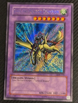 Yugioh Gaia the Dragon Champion LOB-125 Unlimited Secret Rare GLOSSY LP! - Image 1 of 4