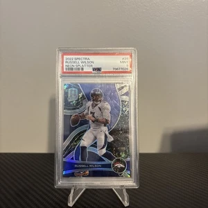 2022 Panini Spectra Russell Wilson Neon Splatter 8/8 Last On Print 1/1 PSA 9 - Picture 1 of 2