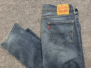 Levi 514 Jeans Mens Size 36x32 Blue Medium Wash Denim Straight Leg Zip Fly - Picture 1 of 11