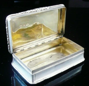 Sterling Silver Snuff Box, Antique Birmingham 1840, Edward Smith - Picture 1 of 12