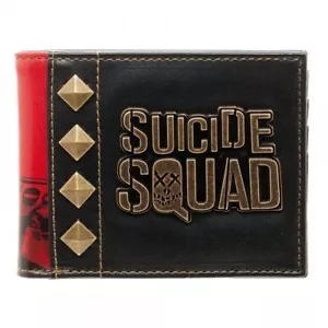 DC COMICS SUICIDE SQUAD METAL SYMBOL WITH HARLEY QUINN PRINT BI-FOLD WALLET - Picture 1 of 3