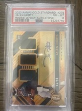 JALEN HURTS AUTOGRAPHED 2020 PANINI GOLD STANDARD ROOKIE PSA 8