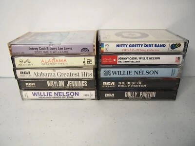 Lot of 10 Vintage Country Cassettes Parton, Willie, Alabama, Cash, Jennings - Image 1 of 4